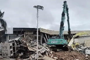 Excavators being used to demolish certain portions of Nagarjuna's Convention centre (Pic Via X)